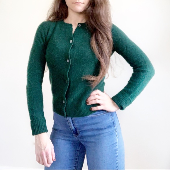 Prada Sweaters - Prada Green Wool/Cashmere Cardigan Sweater
